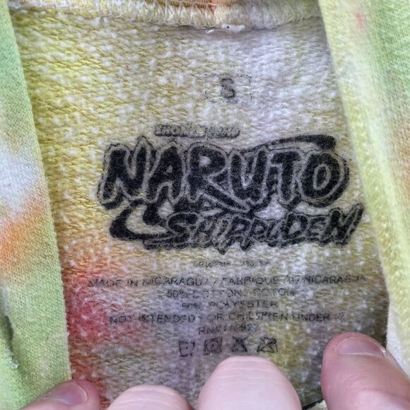 Naruto Shippuden Hoodie Sweatshirt Adult Small Tie Dye Pullover Shonen Jump Logo - Picture 8 of 11